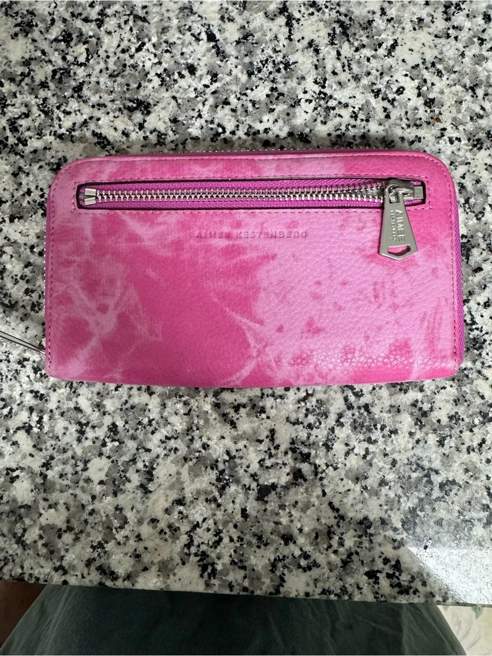 Aimee Kestenberg Pink Zip-Around Leather Wallet
